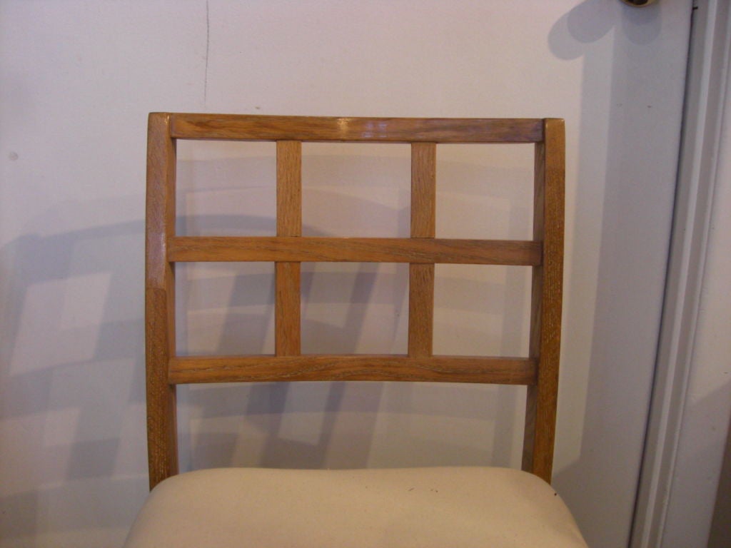 Mid-20th Century set of 4 1940's limed oak chairs