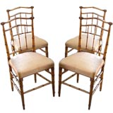 Set of 4 19th cent. faux-bamboo chairs stamped "Mc. Lean"