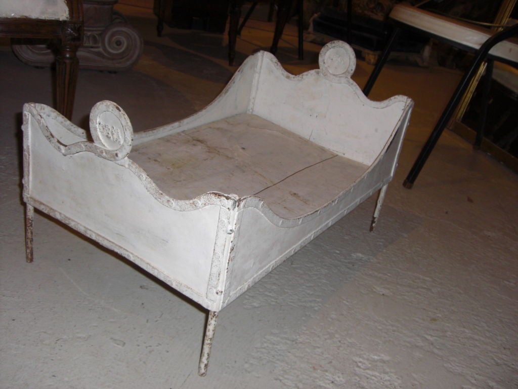 19th century sheet iron and wood dog bed 2