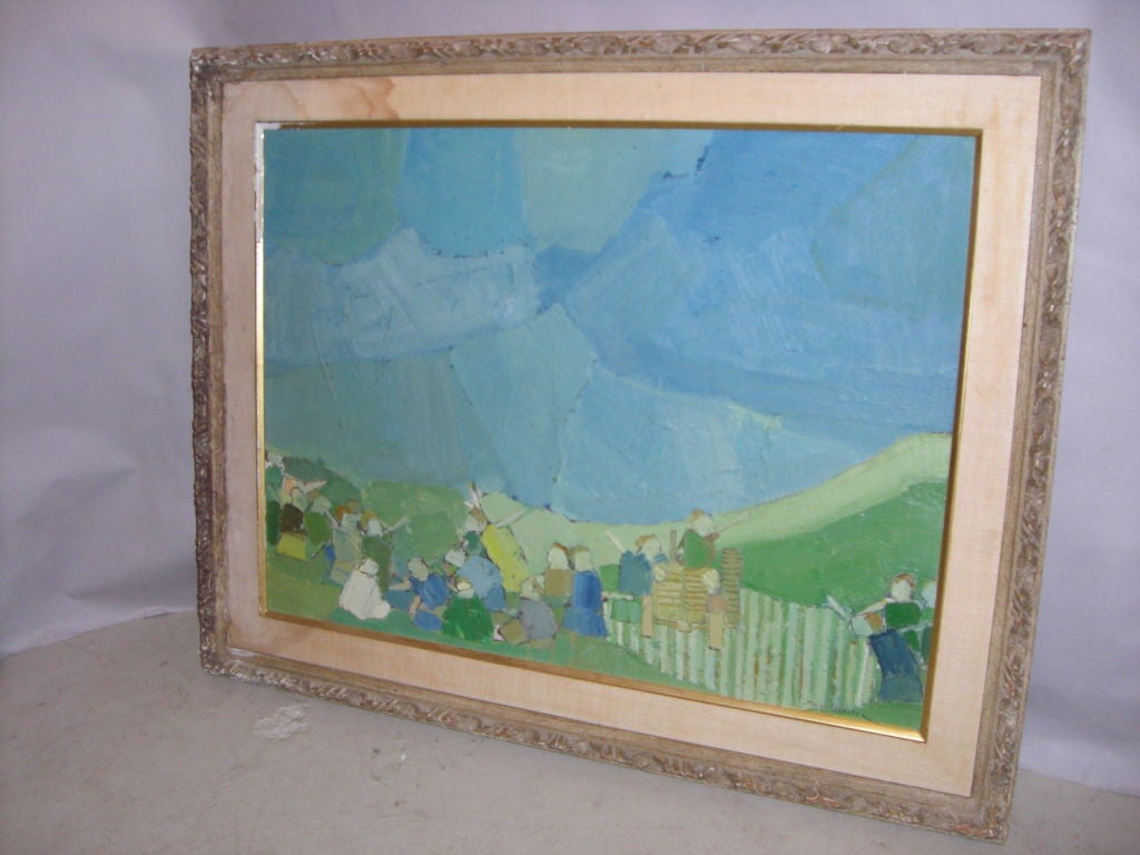 Neo-impressionist oil on canvas signed Marek Halter