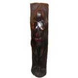 1970's log carving of female nude