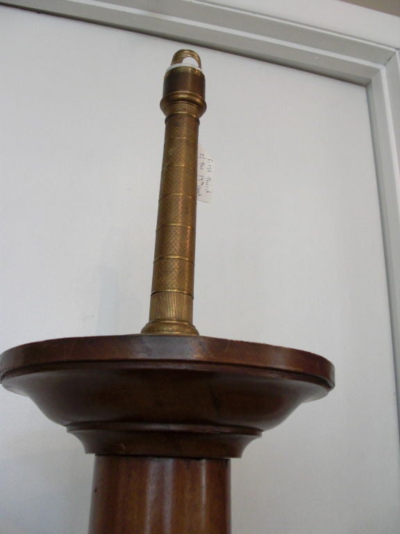 Early 19th century torchere later made into a floor lamp 2