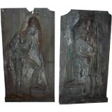 Pair of 19th cent. zinc plaques of Greek mythological figures