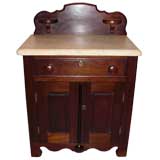 Child's Victorian walnut marble top washstand