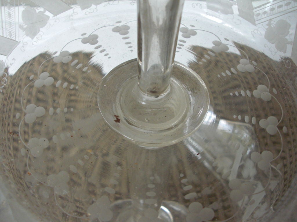 Mid 19th century wheel engraved glass epergne 2