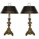 Pair of  19th century gilt bronze table lamps
