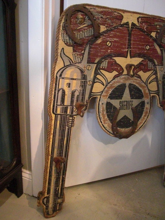 Mid 20th cent. Folk art "cowboy style" hat rack