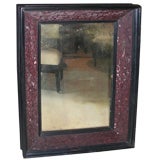 19th century continental mirror with marble inserts