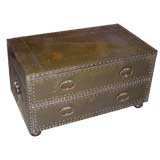 brass covered chest/coffee table by Sarreid Ltd. circa 1970
