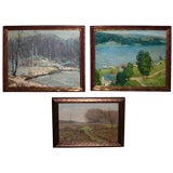 3 small 1930's post impressionist oils by A.V. Bodwell