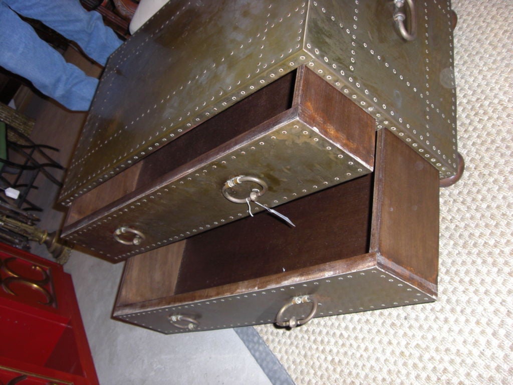 brass covered chest/coffee table by Sarreid Ltd. circa 1970 3