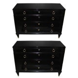 Pair of neo-classical style lacquer commodes