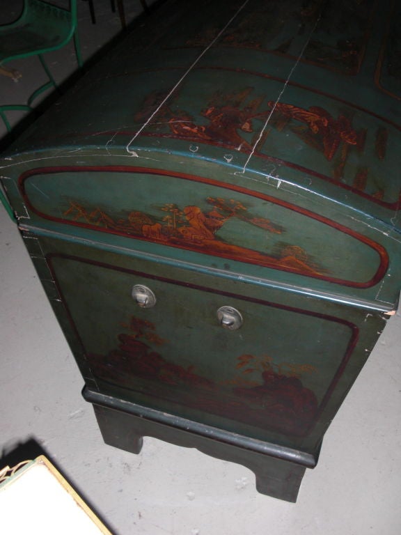 Antique dome top chest with later chinoiserie paint 3