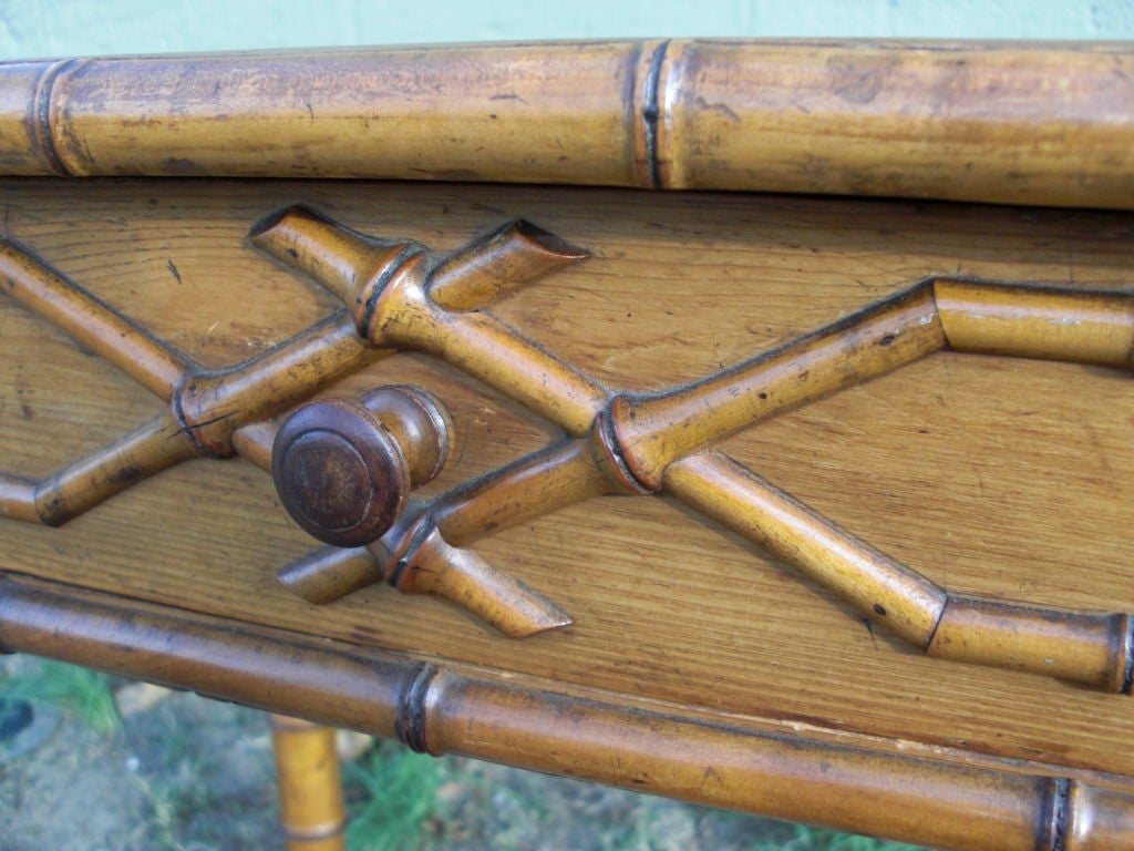 A 19th cent. french Faux-bamboo table/desk 2
