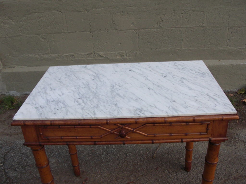 French A 19th cent. french Faux-bamboo table/desk