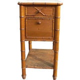 19th cent. French Faux-bamboo  marble-top nightstand