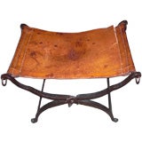 A wrought iron folding benchbench