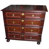 William and Mary style oak ball-foot chest