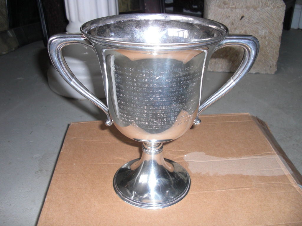 Black Starr & Frost sterling silver dog trophy