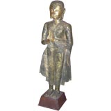 Antique Early 20th cent.  Thai gilt bronze Buddha
