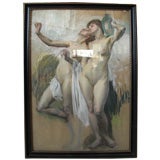 Vintage Pastel of nudes by Eugene francis Savage
