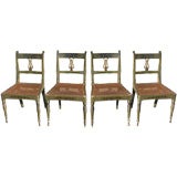 Set of 4 early 19th century side chairs with later paint