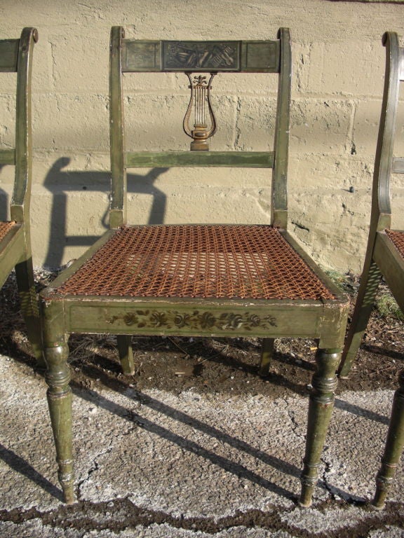 Set of 4 early 19th century side chairs with later paint