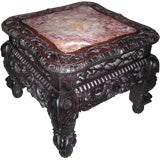 19th century chinese marble-top pedestal / stand