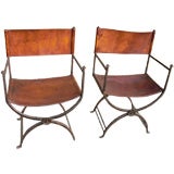 Rare Pair of Arts & Crafts Iron Chairs by Morgan Colt, New Hope