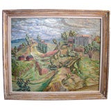 Large 1940's Post-Impressionist landscape by Stewart Mc Dermott