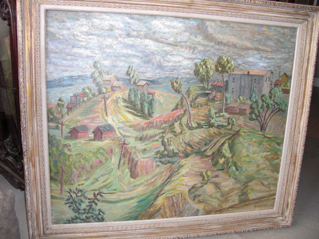 Large 1940's Post-Impressionist landscape by Stewart Mc Dermott