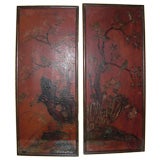 Pair of 18th/early 19th century Chinese lacquer panels