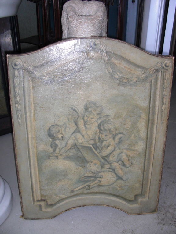 Pair of decorative paintings of frolicking putti circa 1900