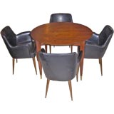 Gio Ponti dining table for "Singer and Sons" with 4 chairs Gio Ponti dining table for "Singer and Sons" with 4 chairs