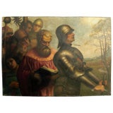 Large Old Master style  oil on canvas of a knight