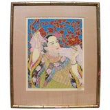 Limited 1950 woodblock print by Paul Jacoulet