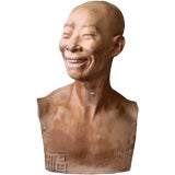 Terra-cotta bust of a chinese man by Jean Mich circa 1920