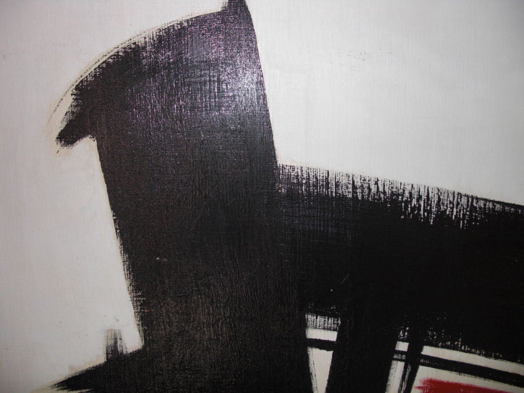 Large abstract oil on canvas by H. Meinzer circa 1970