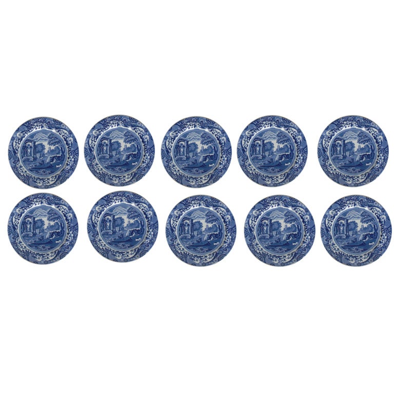 Set of 10  Mid 19th cent. Copeland Spode Italian pattern plates