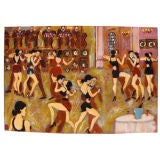 Contemporary oil on board of tango dancers by Octavio Rojo