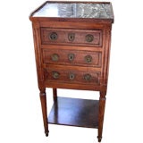 A provincial Louis XVI marble top 2-tier stand