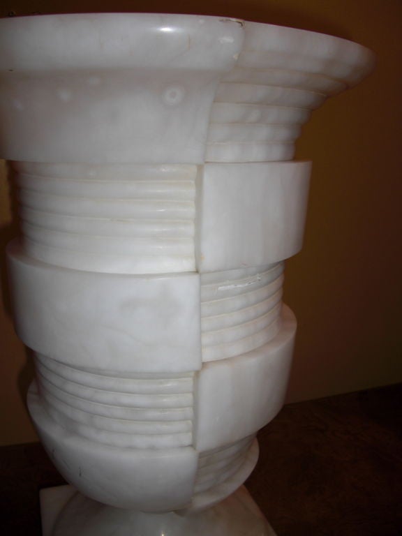 Mid-20th Century Art Deco alabaster urn lamp