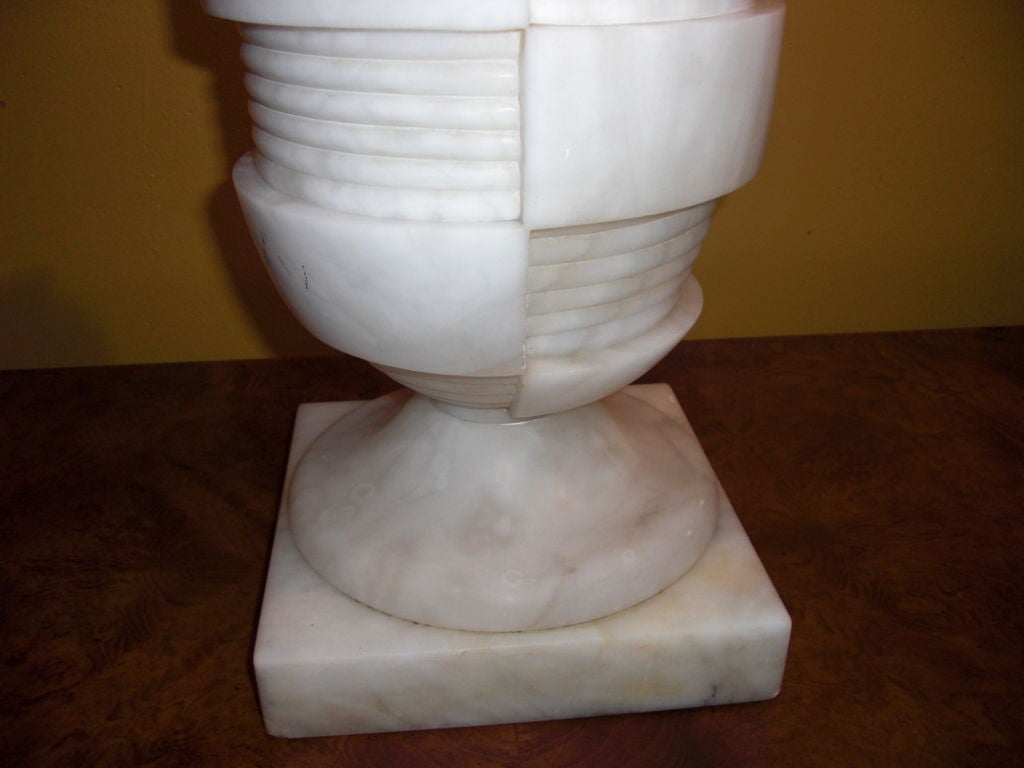 Art Deco alabaster urn lamp 1