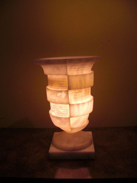 Art Deco alabaster urn lamp 3