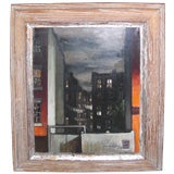 New-york city oil on canvas dated 1950 by Franck Di Gioia