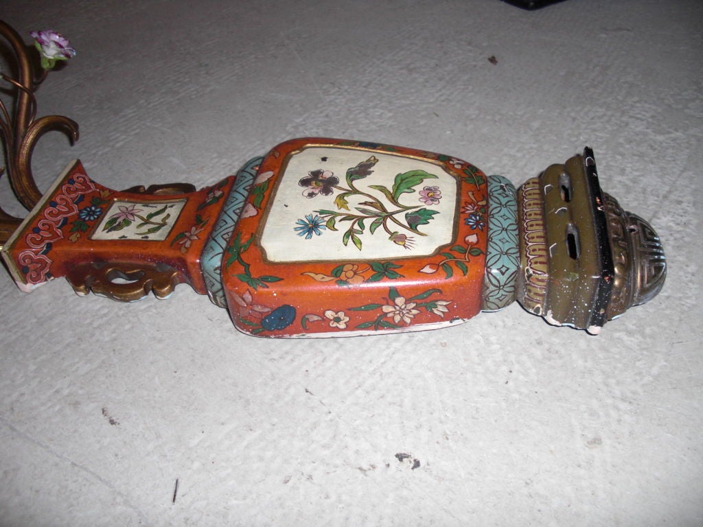 Pair of Chinoiserie sconces signed Caldwell 3