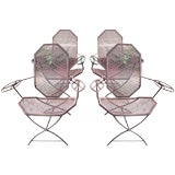 Set of 4 vintage garden chairs of unusual design