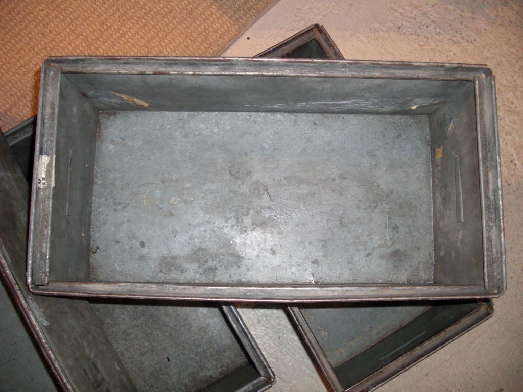 American 5 mid-century industrial  galvanized aluminum bins