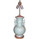 Early to mid-20th century Chinese celadon lamp