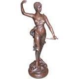 French Bronze "Diane Chasseresse" signed Levasseur circa 1890